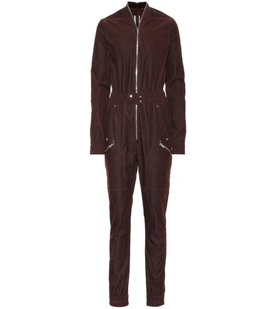 Rick Owens Tuta Two-tone Crepe Jumpsuit In Red