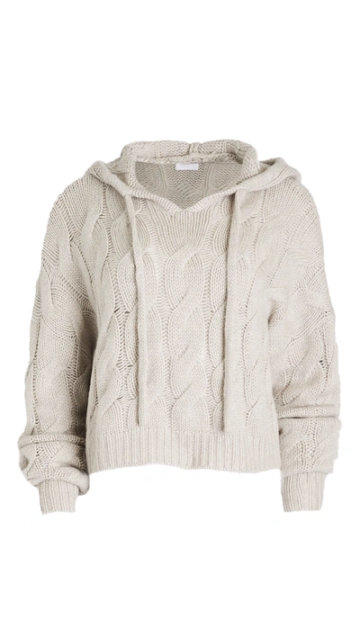 Sablyn Luke Cable Knit Cashmere Hoodie In Nutmeg