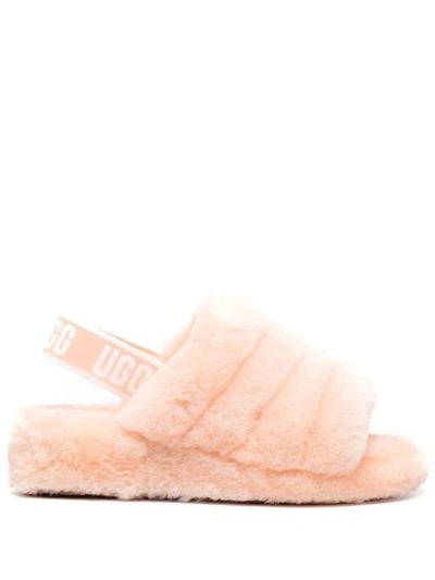 Ugg Fluff Yeah Logo凉鞋 In Scallop