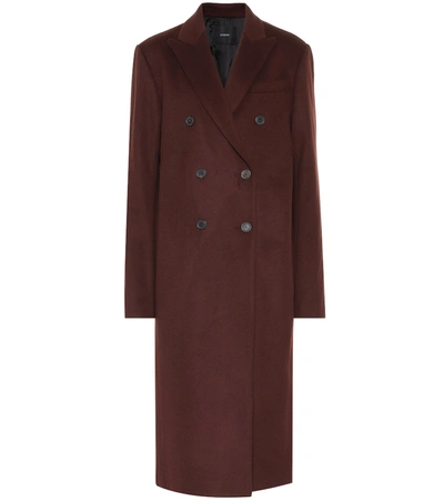 Joseph Double-breasted Mid-length Coat In Red
