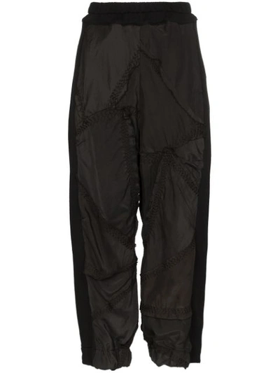 By Walid Vintage Jet-beaded Cotton Cropped Trousers In Black