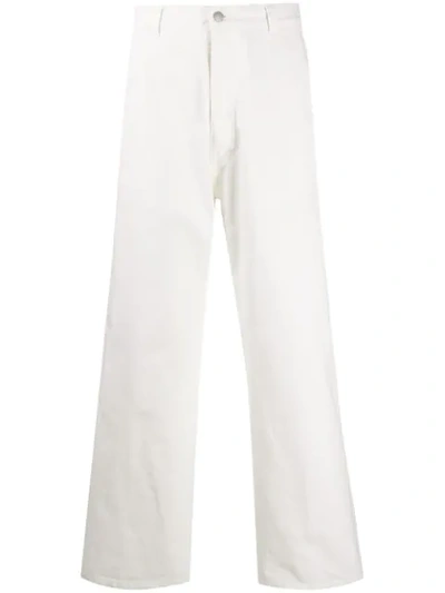 Maison Margiela Marble-dyed Straight-leg Jeans In White