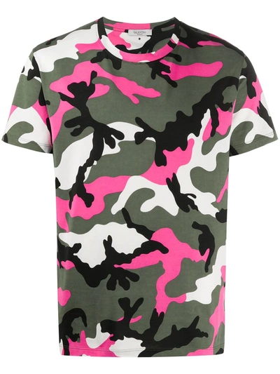 Valentino Camouflage-print Cotton T-shirt In Green