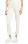 Ag Prima Mid-rise Crop Cigarette Jeans In Ivory Dust