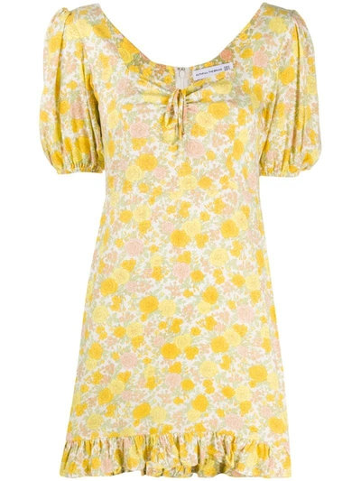 Faithfull The Brand Agathe Puff Sleeve Mini Dress - S - Also In: Xs, Xxl, L, M, Xl In Yellow
