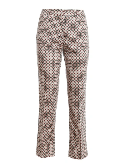 Max Mara Soraga Checked Cotton-blend Trousers In Pink