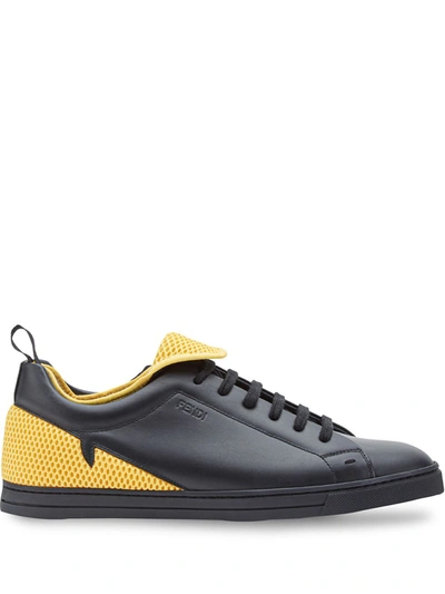 Fendi Corner Bugs Low-top Sneakers In Black,yellow