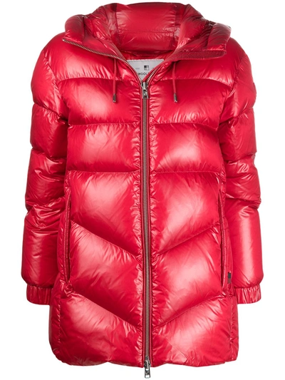 Woolrich Feather Down Padded Jacket In Red