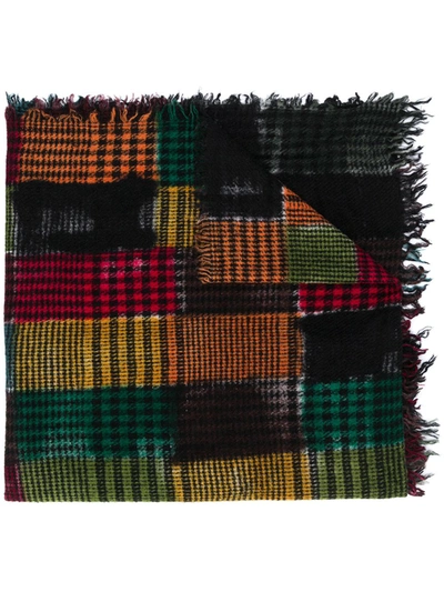 Faliero Sarti Check-pattern Scarf In Green