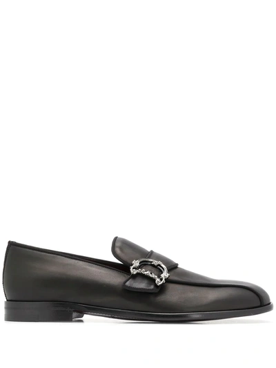 Dolce & Gabbana D Buckle Loafers In Black