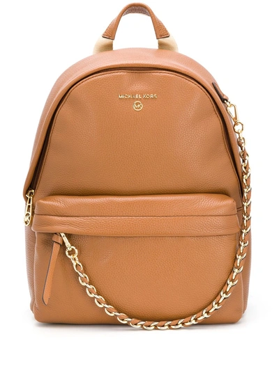 Michael Michael Kors Medium Slater Pebbled Backpack In Brown