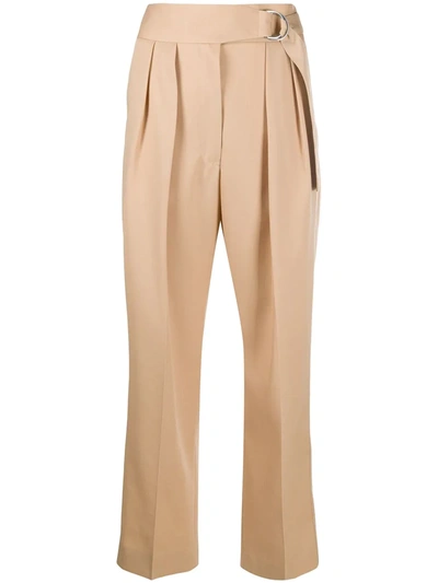 Jil Sander High-waist Cropped Trousers In Brown