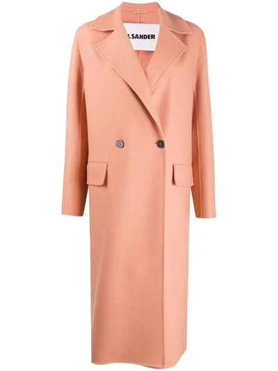 Jil Sander Cashmere Double-breasted Peacoat In Neutrals