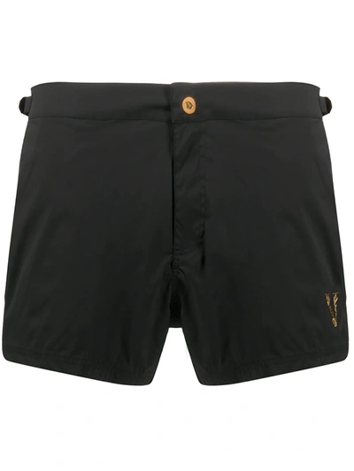 Versace Barocco V Swim Shorts In Black