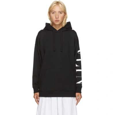 Valentino Vltn Relaxed-fit Hoodie In Black