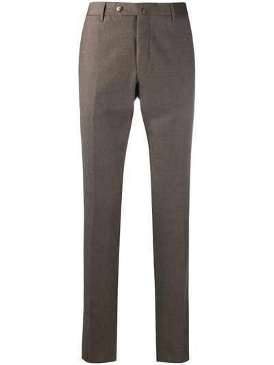 Pt01 Slim-fit Trousers In Brown