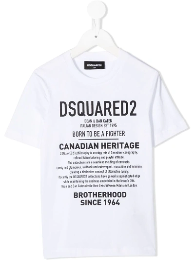 Dsquared2 Kids' Logo Print T-shirt In White