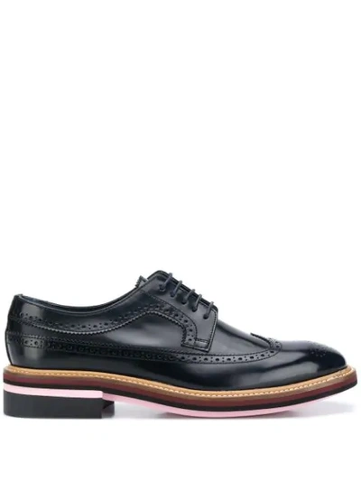 Paul Smith Chase High-shine Brogues In Dark Blue