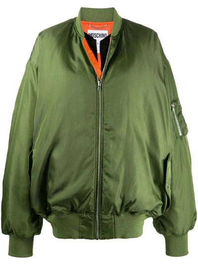 Moschino Oversized Bomber Jacket In Green