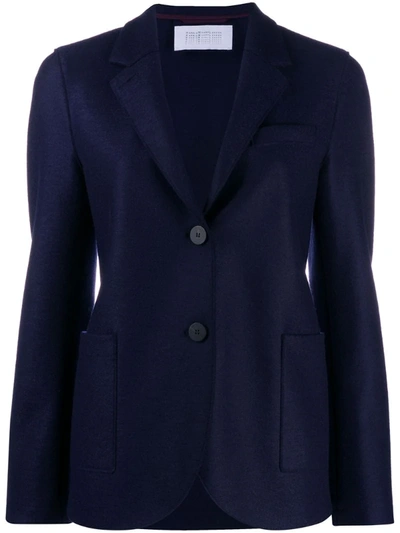 Harris Wharf London Hooded Virgin Wool Jacket In Blue