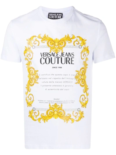 Versace Jeans Couture Logo Print T-shirt In White