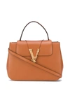 Versace Virtus Top Handle Bag In Brown