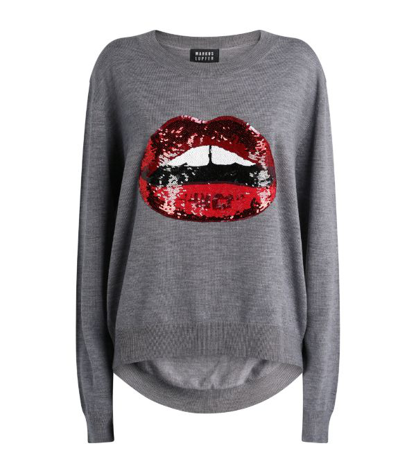 sequin lip sweatshirt