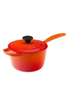 Le Creuset 1.75-qt. Enameled Cast Iron Signature Saucepan In Flame