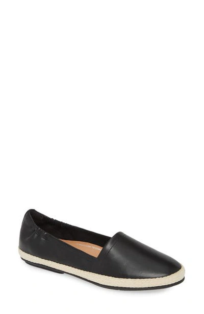Fitflop Siren Metallic Leather Espadrilles In All Black Leather