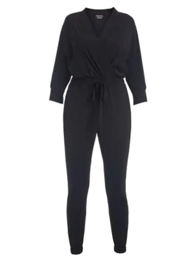 Chiara Boni La Petite Robe Hildur Jersey Long Sleeve Jumpsuit In Nero
