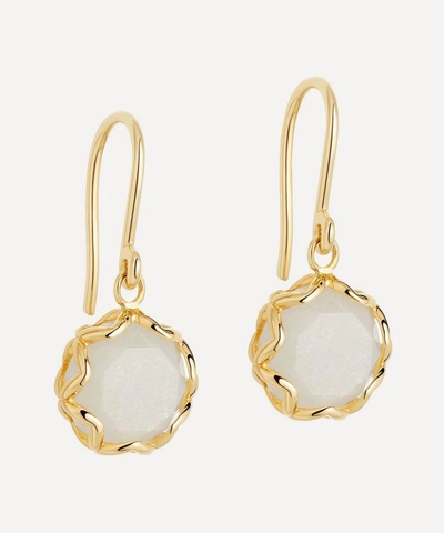 Astley Clarke Paloma 18ct Yellow Gold-plated Vermeil Sterling Silver And Moonstone Drop Earrings
