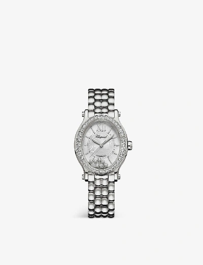 Chopard 278602-3004 Happy Sport Oval Stainless Steel And Diamond Watch