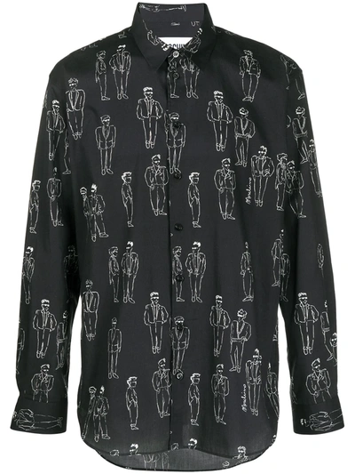 Moschino Characters Print Shirt In Black