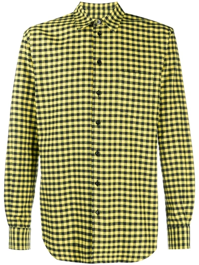 Moschino Cut-out Logo Flannel Shirt In Black