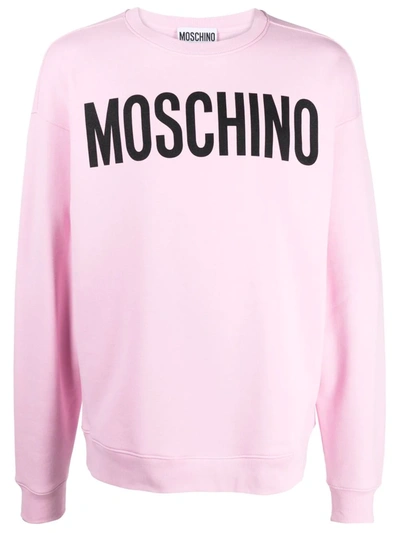 Moschino Couture Crewneck Sweatshirt With Mirror Print In Pink