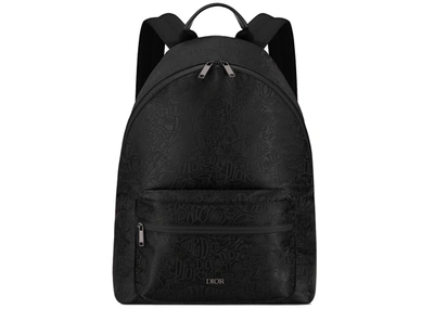 Pre-owned Dior  And Shawn Rider Backpack Black