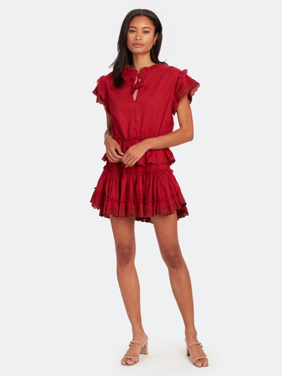 Misa Lilian Ruffled Mini Dress - L - Also In: S, Xs, M In Red