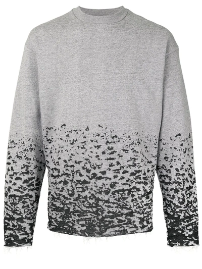 John Elliott Burnout Mock-neck Sweatshirt In Grey