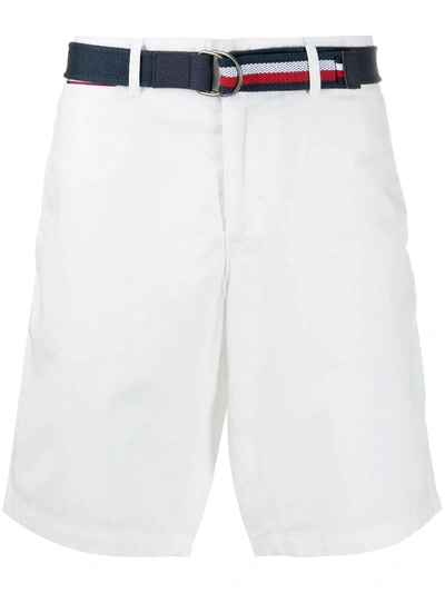 Tommy Hilfiger Brooklyn Belted Cotton Shorts In White