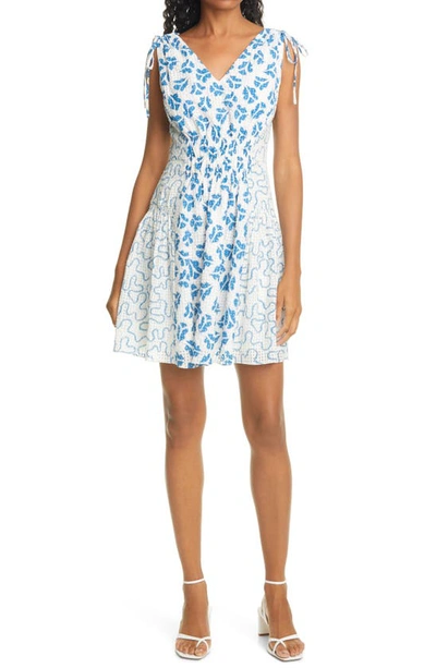 Rebecca Taylor Perla Mixed Print Check Jacquard Fit & Flare Dress In Snow  Combo | ModeSens