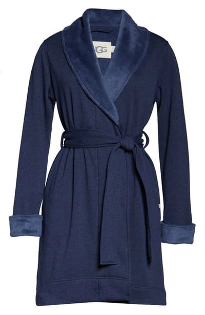 Ugg Blanche Ii Short Robe In Navy Heather