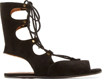 Chloé Foster Lace-up Suede Gladiator Sandals In Black | ModeSens
