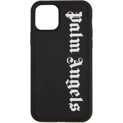 Palm Angels Black Logo Iphone 11 Pro Case In Black/white