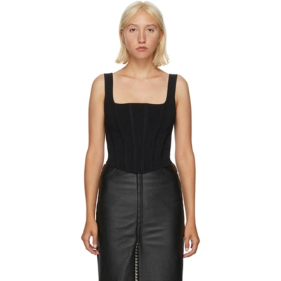 Dion Lee Pointelle Ribbed Jersey Corset In Black