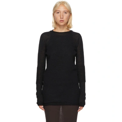 Rick Owens Black Alpaca Sweater In 09 Black