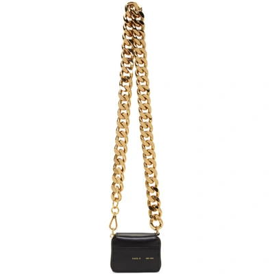 Kara Black And Gold Bike Wallet Bag In Black/gold