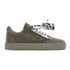 Off-white Low Vulcanized Olive Suede Sneakers In Khaki