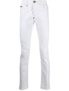 Philipp Plein Teddy Bear Straight Cut Jeans In White