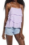 Endless Rose Tiered Ruffle Camisole In Lavender