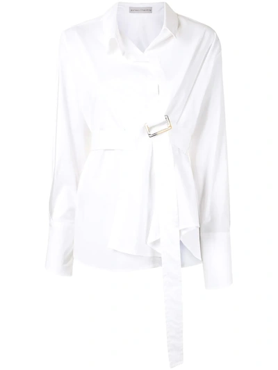 Palmer Harding Calli Wraparound Long-sleeve Shirt In White